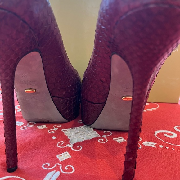 Barbour python leather blood red Sergio Rossi - Picture 12 of 14